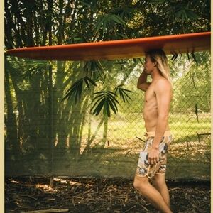 Howler Brothers Stretch Bruja Boardshorts‎ Monstera Mash /Citron Men's 33X9